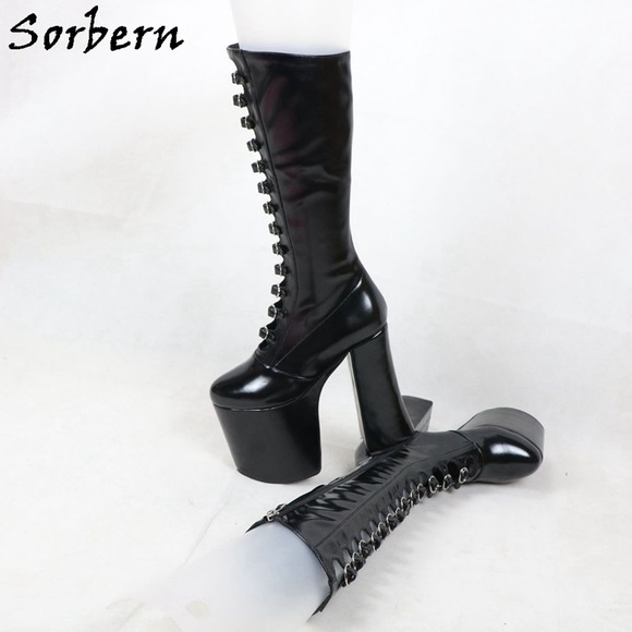 Sorbern Chunky High heel boots womens size 10 - Picture 6 of 9